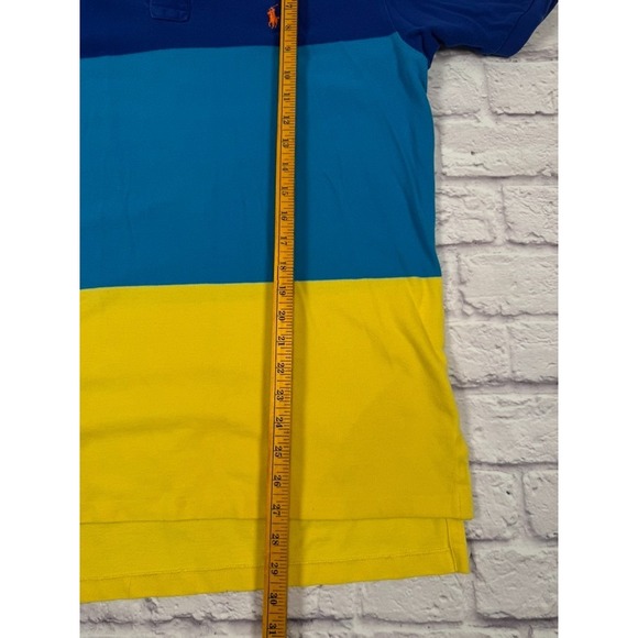 Polo Ralph Lauren Mens Golf Shirt Pique Fabric Size XL Color Block Short Sleeve‎ - Picture 3 of 11
